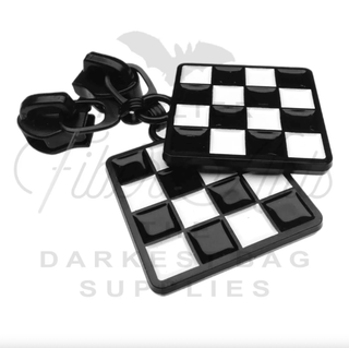 Enamel Checkerboard Zipper Sliders w/ Pulls | SIZE5 (2 Pack) - Emmaline Bags Inc. - Bag Zippers