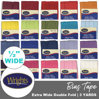 Extra Wide Double Fold Bias Tape 1/2" (12 mm) - Emmaline Bags Inc.-Sewing Supplies & Notions