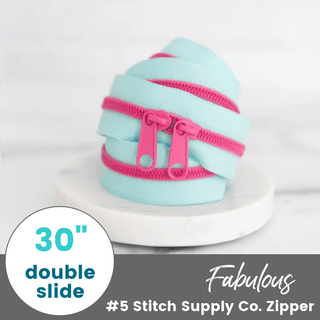 Fabulous | 30" Nylon Coil Zipper | *Size #5* with Two Pulls - Emmaline Bags Inc.-Bag Zippers