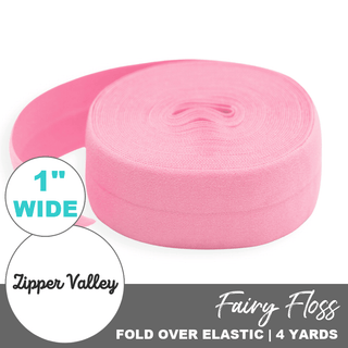 Fairy Floss | Zipper Valley Fold Over Elastic | 1" (25 mm) (4 Yards) - Emmaline Bags Inc.-Sewing Supplies & Notions
