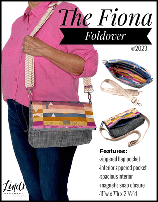 Fiona Foldover by Linds Handmade (Printed Paper Pattern) - Emmaline Bags Inc.