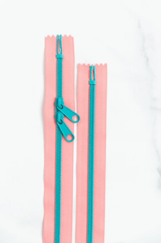 Flamingo | 30" Nylon Coil Zipper | *Size #5* with Two Pulls - Emmaline Bags Inc.-Bag Zippers