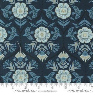 Flight of Fancy Damask - Peacoat // Folk & Lore for Moda (1/4 yard) - Emmaline Bags Inc.