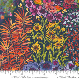 Flower Child in Midnight // Floribunda (1/4 yard) - Emmaline Bags Inc.