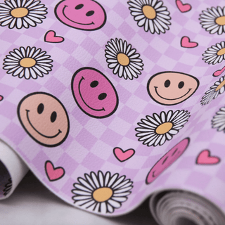 Flower Power | Zipper Valley Printed Pebble Faux Leather | 12" x 52" Pre - Cut - Emmaline Bags Inc. - Fabric
