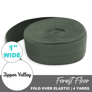 Forest Floor | Zipper Valley Fold Over Elastic | 1" (25 mm) (4 Yards) - Emmaline Bags Inc.-Sewing Supplies & Notions