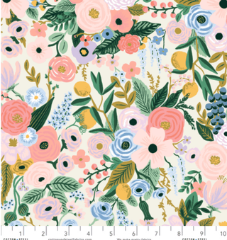 Garden Party in Ivory • Orchard (1/4 yard) - Emmaline Bags Inc.