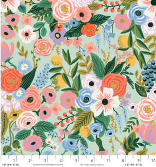 Garden Party in Mint • Orchard (1/4 yard) - Emmaline Bags Inc.