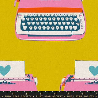 Golden Hour Typewriter (Canvas) // Best Day Ever by Ruby Star Society (1/4 yard) - Emmaline Bags Inc. - Fabric