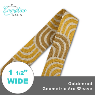 Goldenrod Geometric Arc Weave • 1 1/2" (38mm) Wide (Per 1 Yard) - Emmaline Bags Inc. - Straps & Handles