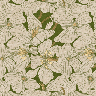 Green Floral (Cotton Linen) // Grove for FIGO (1/4 yard) (Copy) - Emmaline Bags Inc.