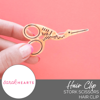 Hair Clip: Stork Scissors - Emmaline Bags Inc. - Sewing Supplies & Notions