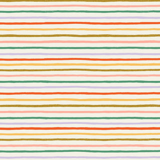 Happy Stripes - Cream Multi Metallic • Orchard (1/4 yard) - Emmaline Bags Inc.