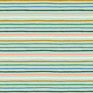Happy Stripes - Mint Multi Metallic • Orchard (1/4 yard) - Emmaline Bags Inc.