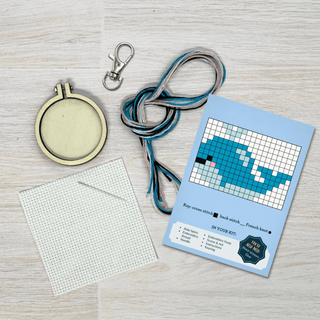 Have a Whale of a Time | Mini Matchbox Cross Stitch Kit - Emmaline Bags Inc. - Sewing Supplies & Notions