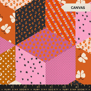 Heliotrope Tumbling Blocks (Canvas) | Ooh Lucky Lucky by Ruby Star Society (1/4 Yard) - Emmaline Bags Inc. - Fabric