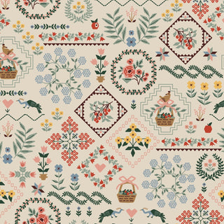 Heritage Sampler (Linen Canvas) | Home Sweet Home by Rifle Paper Co. (¼ Yard)