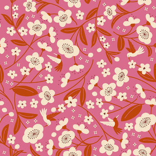Hibiscus Blossoms | Persimmon by Ruby Star Society (¼ Yard) - Emmaline Bags Inc.-Fabric
