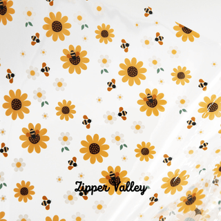 Honey Bees | Zipper Valley Clear TPU Vinyl | 12" x 52" Pre - cut - Emmaline Bags Inc. - Fabric