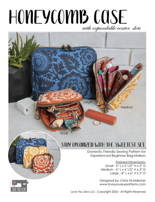 Honeycomb Case by Love You Sew (Printed Paper Pattern) - Emmaline Bags Inc. - Sewing Patterns