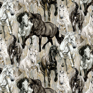 Horses | Shadow & Light by Elise Genest for Northcott (¼ Yard) - Emmaline Bags Inc.-Fabric