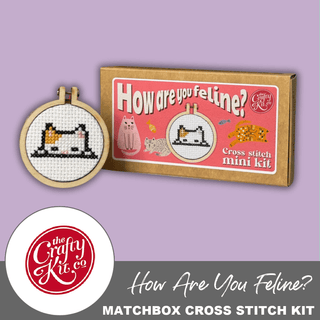 How Are You Feline? | Mini Matchbox Cross Stitch Kit - Emmaline Bags Inc. - Sewing Supplies & Notions