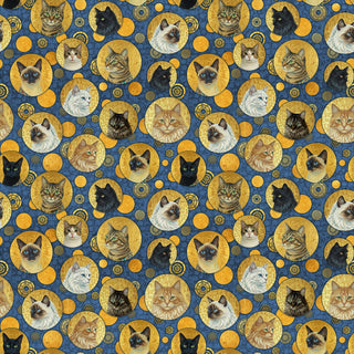 Imperial Cattitudes | Klimty Cats by Patrick Lose (¼ Yard) - Emmaline Bags Inc.-Fabric