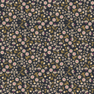 Inflorescence in Black • Favorite Flowers (1/4 yard) - Emmaline Bags Inc.