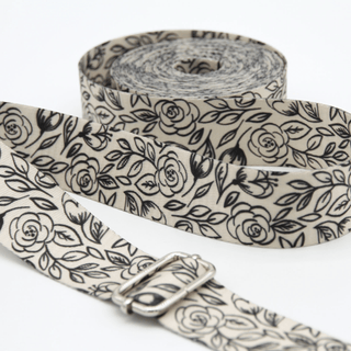 Inked Rose | Zipper Valley Printed Webbing (6 Yards) | 1" Wide (25 mm) - Emmaline Bags Inc. - Straps & Handles