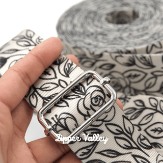 Inked Rose | Zipper Valley Printed Webbing (6 Yards) | 1" Wide (25 mm) - Emmaline Bags Inc. - Straps & Handles