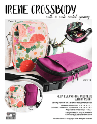 Irene Crossbody by Love You Sew (Printed Paper Pattern) - Emmaline Bags Inc.