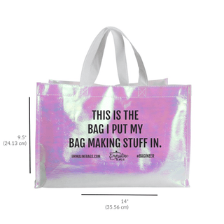 Iridescent Non - Woven Shopping Tote | (9.5" x 14" x 5.25") - Emmaline Bags Inc. - Sewing Supplies & Notions