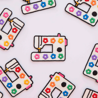 Iron-On Patch: Daisy Sewing Machine - Emmaline Bags Inc.-Sewing Supplies & Notions