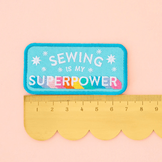 Iron - On Patch: 'Sewing is my Super Power' - Emmaline Bags Inc.