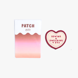 Iron - On Patch: 'Sewing & Swearing 4 Eva' | KATM - Emmaline Bags Inc. - Sewing Supplies & Notions