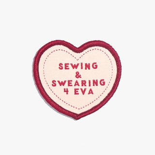 Iron - On Patch: 'Sewing & Swearing 4 Eva' | KATM - Emmaline Bags Inc. - Sewing Supplies & Notions