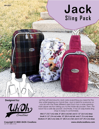 Jack Sling Pack by UhOh Creations (Printed Paper Pattern) - Emmaline Bags Inc. - Sewing Patterns