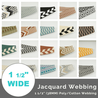 Jacquard Webbing 1 1/2" (38mm) Wide (Per 1 Yard) - Emmaline Bags Inc.