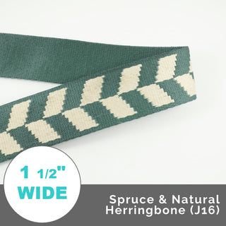 Jacquard Webbing 1 1/2" (38mm) Wide (Per 1 Yard) - Emmaline Bags Inc.