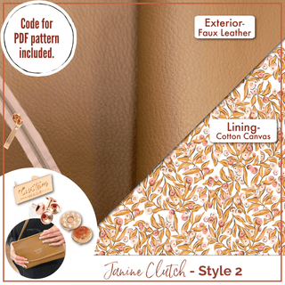 Janine Clutch - Complete Bag Making Kit - Emmaline Bags Inc.-Bag Kit