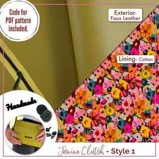 Janine Clutch - Complete Bag Making Kit - Emmaline Bags Inc.-Bag Kit
