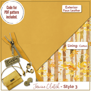 Janine Clutch - Complete Bag Making Kit - Emmaline Bags Inc.-Bag Kit