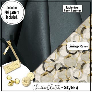 Janine Clutch - Complete Bag Making Kit - Emmaline Bags Inc.-Bag Kit