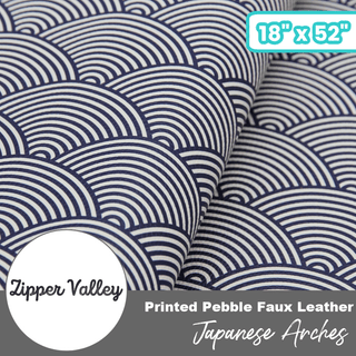 Japanese Arches | Zipper Valley Printed Pebble Faux Leather | 18" x 54" Pre-Cut (Large) - Emmaline Bags Inc.-Fabric