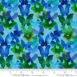 Kaleidoscope Wings on Aqua // Playgrounds (1/4 yard) - Emmaline Bags Inc.