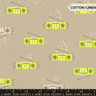 Khaki Bloom (Linen) | LoFi Linens by Ruby Star Society (¼ Yard) - Emmaline Bags Inc.-Fabric