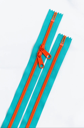 Kingfisher | 30" Nylon Coil Zipper | *Size #5* with Two Pulls - Emmaline Bags Inc.-Bag Zippers