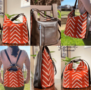 Krystal Convertible Bag by Linds Handmade (Printed Paper Pattern) - Emmaline Bags Inc.