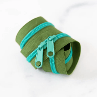 Lagoon | 30" Nylon Coil Zipper | *Size #5* with Two Pulls - Emmaline Bags Inc.-Bag Zippers