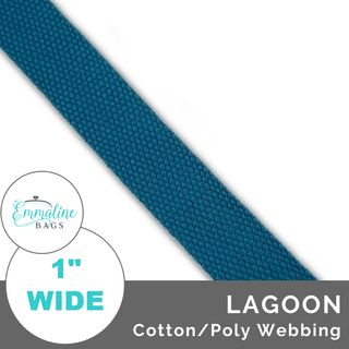 Lagoon | Cotton/Poly Webbing (Per 1 Yard) • 1 " Wide (25 mm) - Emmaline Bags Inc. - Straps & Handles